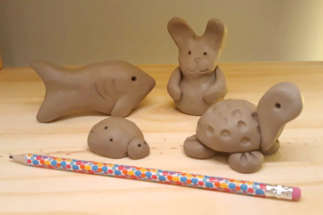 4 items made from 1 pound of clay
